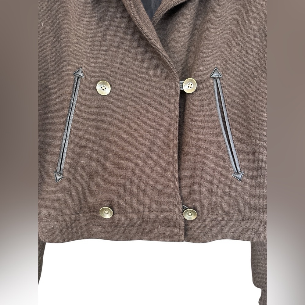 rag & bone shearling wool utility jacket in chocolate brown - Picture 4 of 11
